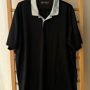 Greyson Black Polo with Light Gray Collar